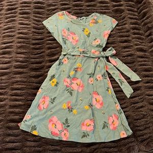 Toad & Co green dress with pink and yellow flowers